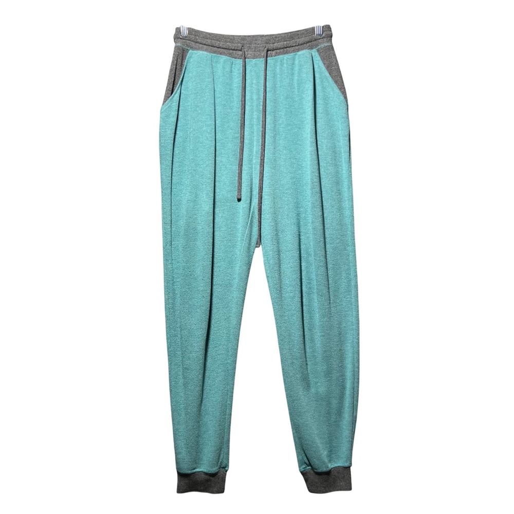 Celebrity Pink Teal Grey Jogger Pants Size M Drawstring Knit Colorblock